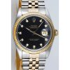 rolex datejust gold steel black prong diamond dial 16013 holes jubilee watch chest g 1