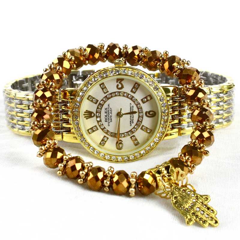 IMG 2059 - Montre Rolex Doré avec Bracelet Khmissa doré