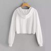 Sweat à capuche Taille haute pour Femme Blanc 2