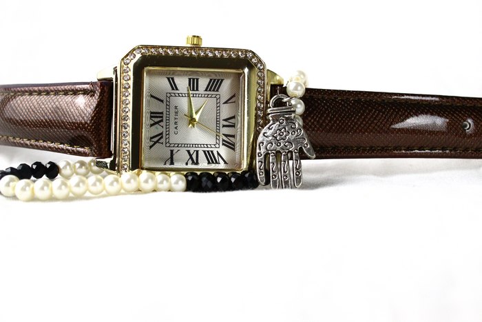 IMG 1911 - Montre Cartier Classique Marron avec Bracelet Khmissa