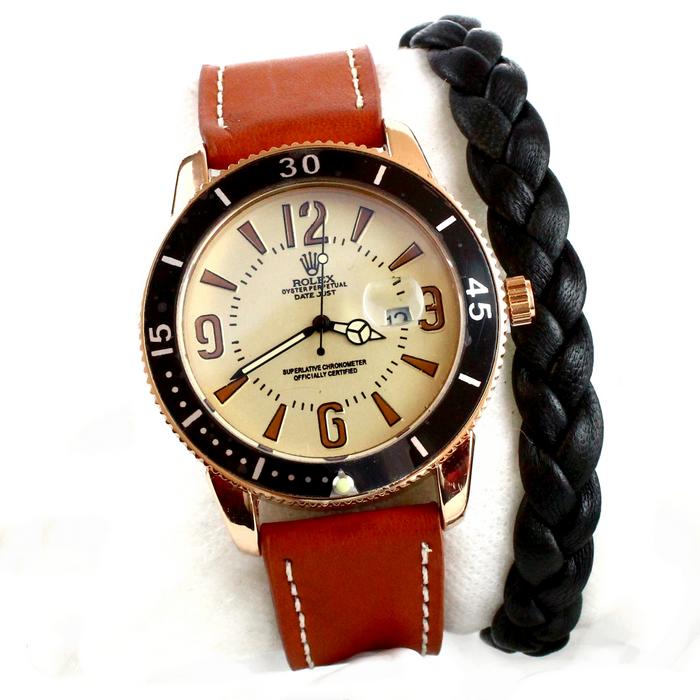 Rolex Oyster Perpetual Datejust Homme - Marron