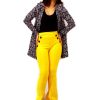 pantalon jaune et veste Noir Imprimé