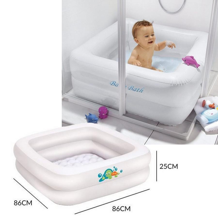 Baignoire gonflable pour bain de bébé 0 à 3 ans 86cm x 86 cm x