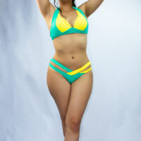 Maillot Bikini Sexy Brésil Vert Jaune