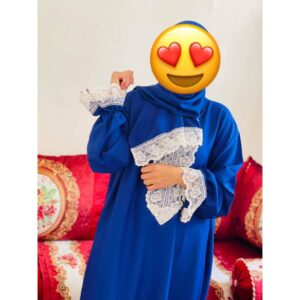 Abaya de Prière avec Châle Couleur Bleu عباية صلاة بالشال لون ازرق 3abaya maroc top 3abaya bleu ciel Ramadan