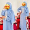 Abaya de Prière avec Châle Couleur Cyan عباية صلاة بالشال لون سماوي maroc ramadan tarawih 3abaya top qualité