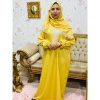 Abaya de Priere avec Chale Couleur Jaune عباية صلاة بالشال لون اصفر Tarawih ide 3ide salate
