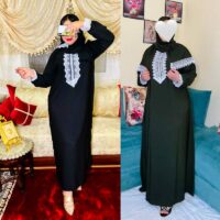 Abaya de Priere avec Chale Couleur Noir عباية صلاة شال لون اسود maroc top 1