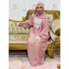 Abaya de Prière avec Châle Couleur Rose عباية صلاة بالشال لون Tarawih maroc top confortable image