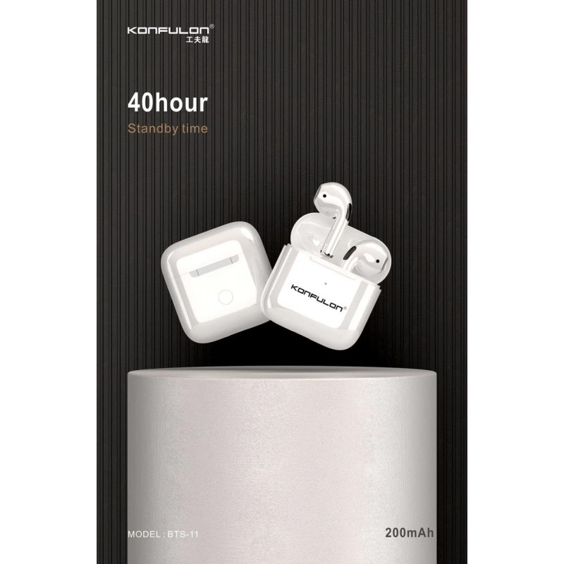 Konfulon Headphone Earbuds BTS-11 Écouteurs Bluetooth Sans Fils Super Qualité IOS Android جودة عالية تشتغل على جميع الأجهزة charge