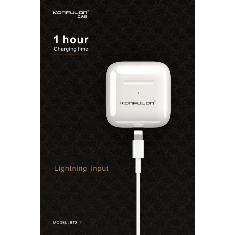 Konfulon Headphone Earbuds BTS-11 Écouteurs Bluetooth Sans Fils Super Qualité IOS Android جودة عالية تشتغل على جميع الأجهزة top maroc