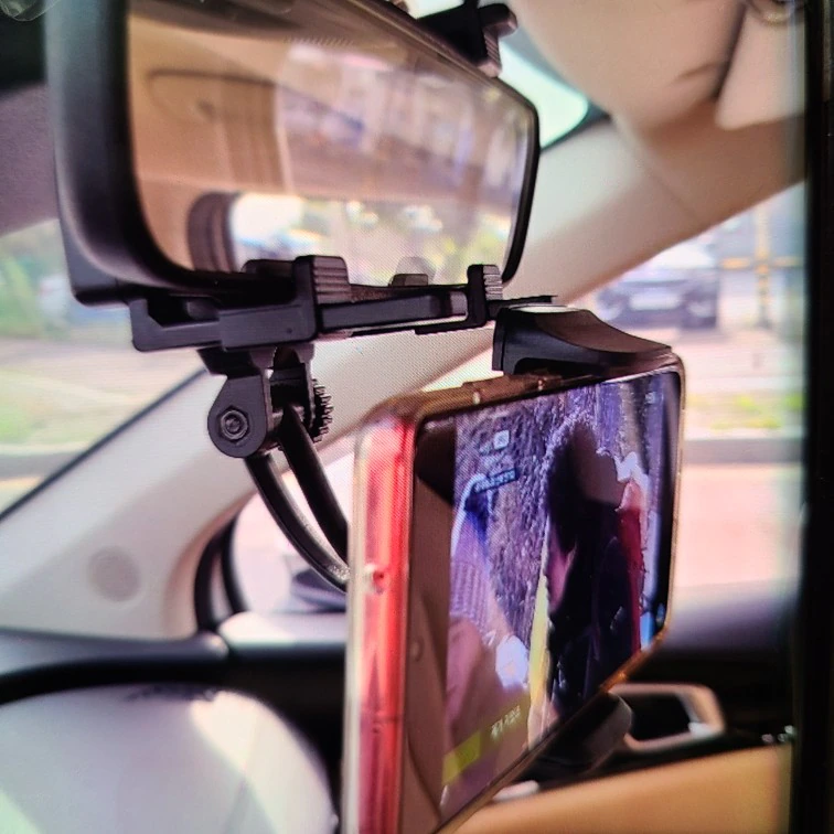 Support Téléphone Portable fléxible 360° Voiture Montage Rétroviseur Facile GPS حامل هاتف السيارة reel