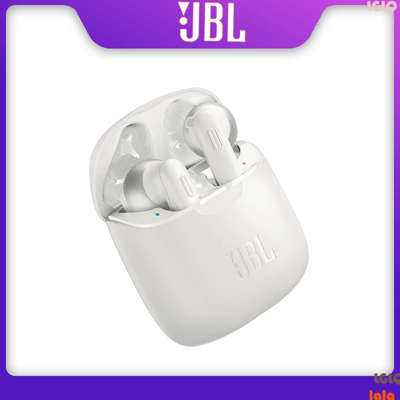 JBL – Ecouteurs Sans fil Bluetooth Bass Tune T220 TWS Blanche سماعات بلوتوث الغني عن التعريف