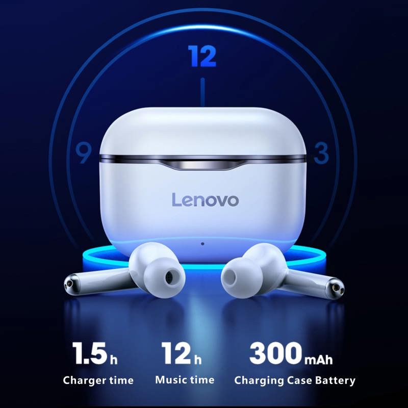 Lenovo Ecouteurs sans fil Livepods LP1 TWS Bluetooth 5.0 double stereo reduction du bruit Tactile Android IOS سماعات أصلية بلوتوث meilleurs promo maroc kit casque 2