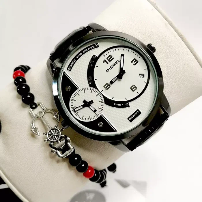 Montre DIESEL 2 Moteurs Cuir Noir avec Bracelet Cadeau prix solde maroc cadeau sa3a Montre DIESEL 2 Moteurs Cuir Noir avec Bracelet Cadeau prix solde maroc cadeau sa3a