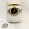Montre Rolex Date juste Dore interieur Rouge avec Bracelet Cartier maroc prix promotion