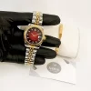 Montre Rolex Date juste Dore interieur Rouge avec Bracelet Cartier maroc prix promotion avito marocaine femme