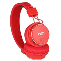 Nia Casque Q8 Original Bluetooth Android IOS Avec Lecteur Micro SD FM Radio Micro integre couleur Rouge سماعة بلوتوث solde pubg