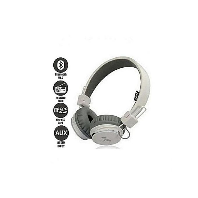 Nia Casque Q8 Original Bluetooth Android IOS Avec Lecteur Micro SD FM Radio Micro intégré - couleur gris سماعة بلوتوث maroc casablanca hd gaming top ps4 top solde promo