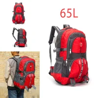 sac a dos randonnee voyage escalade 65L rouge maroc prix solde montage 65L حقيبة ظهر للسفر والتخييم camping trip imlil