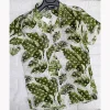 Chemise Homme Tropical Tahiti ete Floral Feuille Vert Qamija 9amija maroc solde sayf ete
