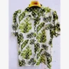 Chemise Homme Tropical Tahiti ete Floral Feuille Vert Qamija 9amija maroc solde sayf ete promo Zara