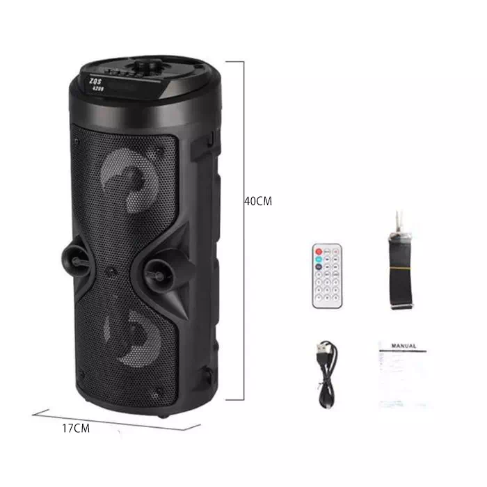 Grand Haut Parleur Bluetooth MP3 USB Radio FM BT Speaker ZQS Noir maroc prix solde dimension