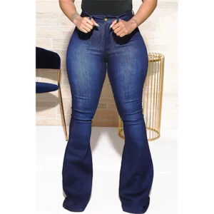 Jean Pattes D'éléphant Palma Chic Tendance - Bleu Maroc Solde Sexy jeans pate elefon cadeau femme marocaine grande taille