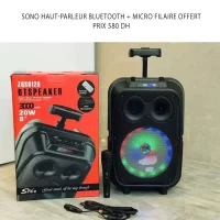 Speaker Bluetooth Sono Valise Télécommande rechargeable Micro fil maroc prix solde homme cinema zqs 8120