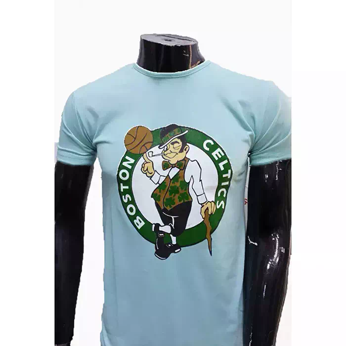 T shirt Boston Celtics NBA Homme Couleur Bleu Clair maroc prix solde tshirt slip sayf ete promo - T-shirt Boston Celtics NBA Homme Couleur Bleu Clair