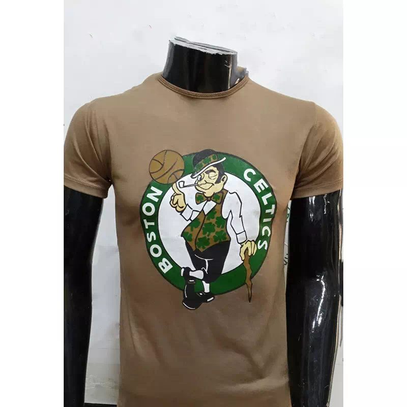 T shirt Boston Celtics NBA Homme Couleur Marron tshirt ete coton pris solde sayf - T-shirt Boston Celtics NBA Homme Couleur Marron