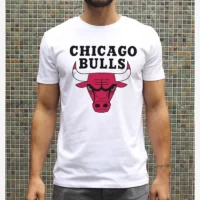 T-shirt Chicago Bulls NBA Homme Couleur Blanc maroc casablanca solde sayf tshirt marocain adulte