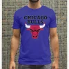T shirt Chicago Bulls NBA Homme Couleur Bleu Maroc prix solde ete tshirt en ligne promo 1