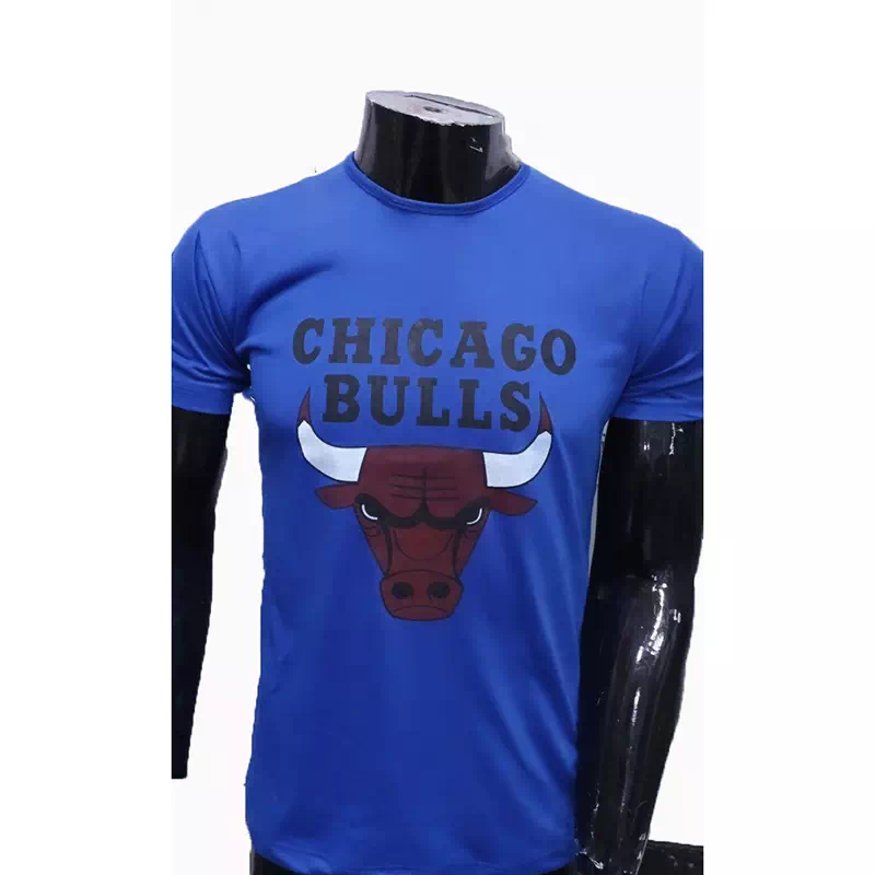 T shirt Chicago Bulls NBA Homme Couleur Bleu Maroc prix solde ete tshirt en ligne promo relle 1 - T-shirt Chicago Bulls NBA Homme Couleur Bleu