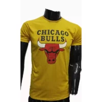 T shirt Chicago Bulls NBA Homme Couleur Gold jaune prix solde maroc marocain ete