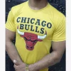 T shirt Chicago Bulls NBA Homme Couleur Gold jaune prix solde maroc marocain ete reelle