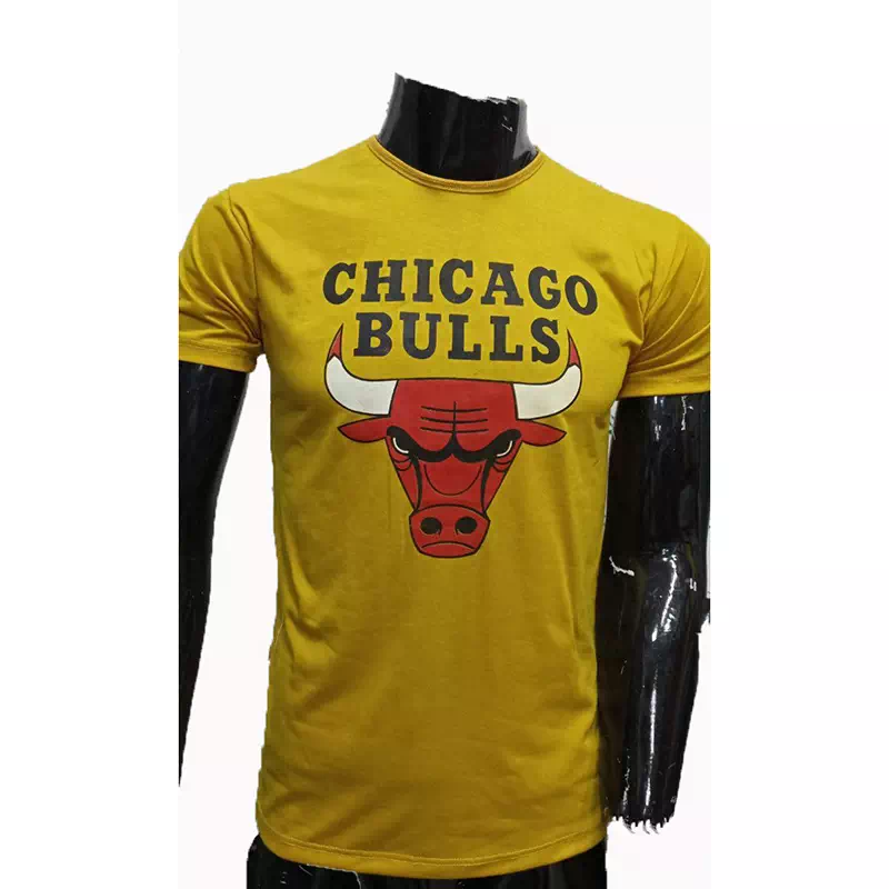 T shirt Chicago Bulls NBA Homme Couleur Gold jaune prix solde maroc marocain ete - T-shirt Chicago Bulls NBA Homme Couleur Gold