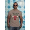 T-shirt Chicago Bulls NBA Homme Couleur Marron Maroc prix solde été tshirt sayf rjal slip
