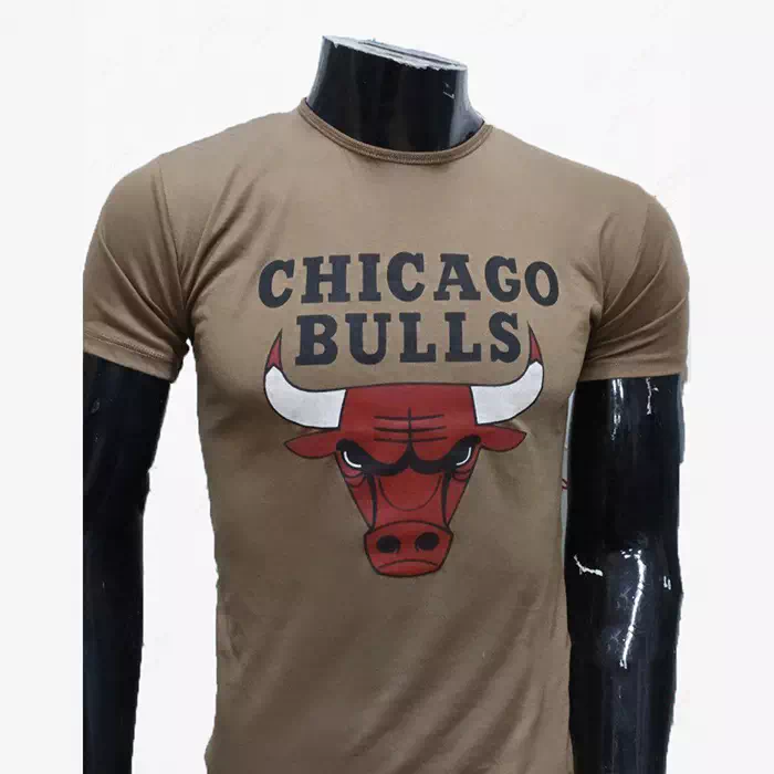 T shirt Chicago Bulls NBA Homme Couleur Marron Maroc prix solde ete tshirt sayf rjal slip usine - T-shirt Chicago Bulls NBA Homme Couleur Marron