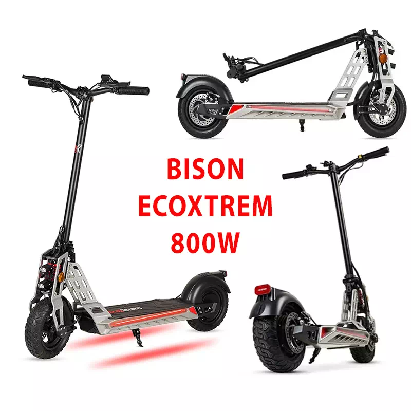 Trottinette scooter electrique maroc Bison EcoXtrem 800W puissante Gris Argente prix casablanca