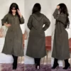 jellaba femme chaude hiver marocaine mekhzania chic taille standard vert kaki casablanca rabat tanger khouribga fes marrakech prix maroc promo