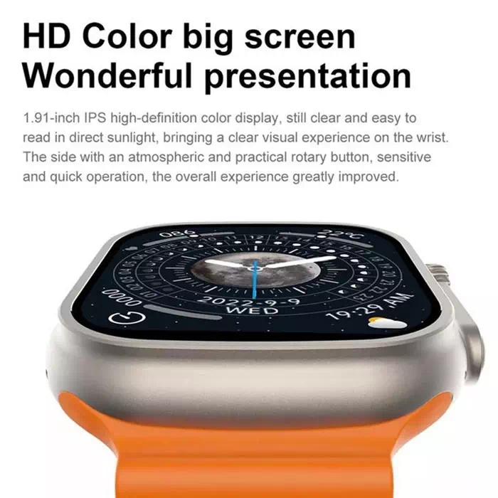 EW08 ULTRA SmartWatch Serie 8 prix maroc Montre connectee apple Bluetooth frequence cardiaque SPO2 thermometre et mode multisport Compatible avec Android et IOS