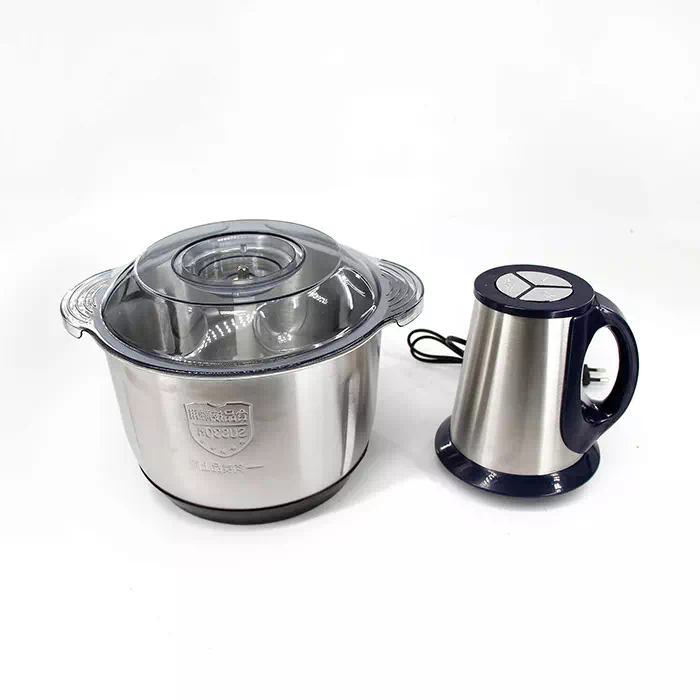 Hachoir Electrique Germany prix maroc 2 Bols 2L Inox Et Verre Avec Tout Accessoires لالة الحادكة وعاء زجاجي و اينوكس 3 vitesses fizler ide