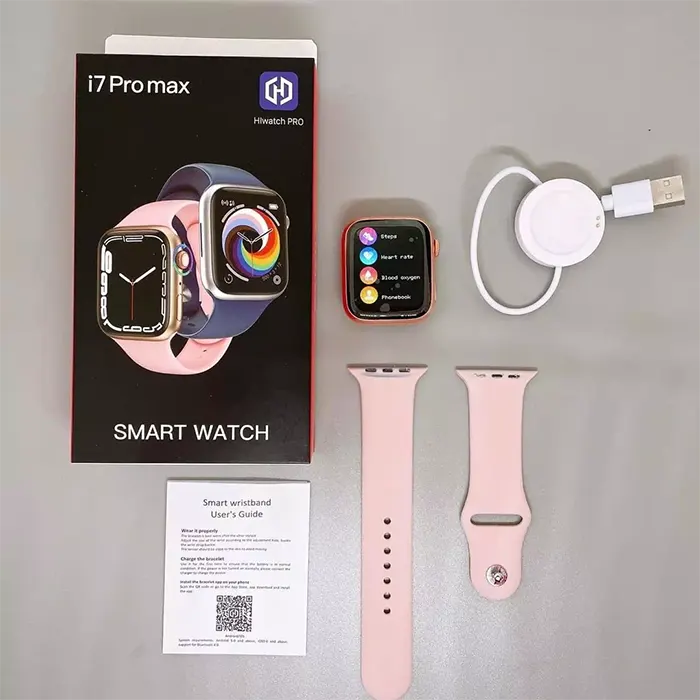 smartwatch i7 Pro Max Smart Watch Series 7 montre connectee maroc prix solde Rose casablanca capteur