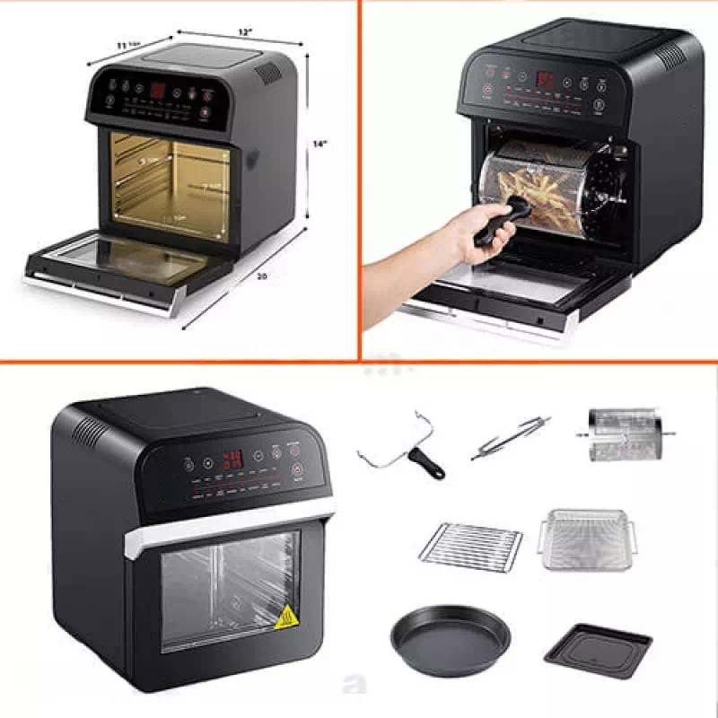 Air Fryer 12L Kitchen Lab maroc prix solde livraison gratuite rotation rotiserie accessoire complet