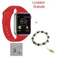 Smartwatch rouge femme A1 montre connecte femme prix maroc sim card promo