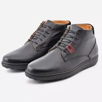 Mini bottine Cuir Noir mousse maroc pour homme cadeau la chaussure tendance et confortable pour tout les jours livraison gratuite tout le maroc