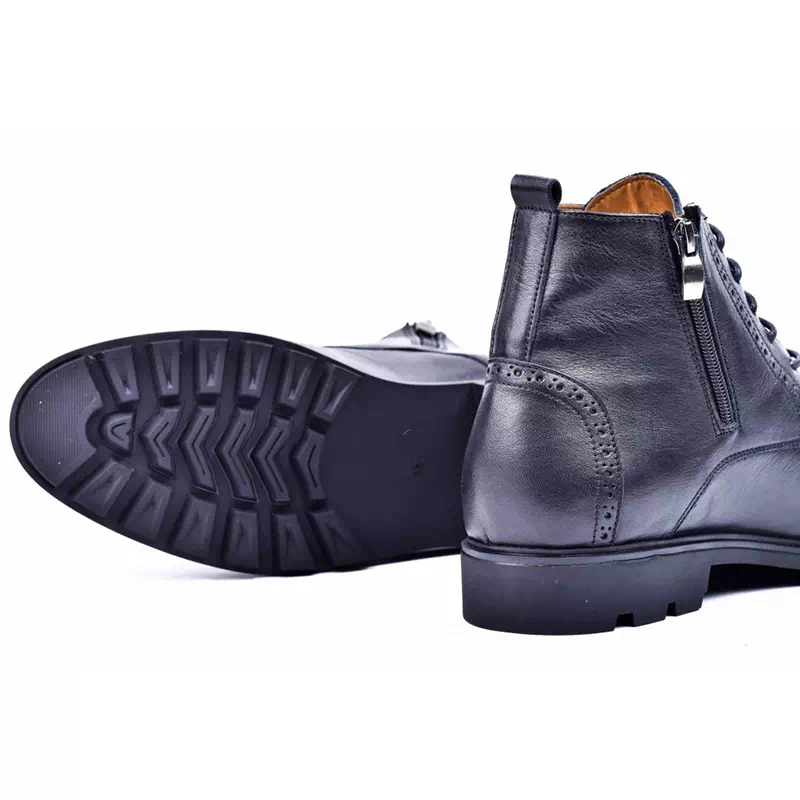 Bottines Pour Homme En Cuir Noir Fabriquées En Italie - Marque Osvaldo Pericoli - Pointures 41 à 45 - Neuf Avec étiquettes